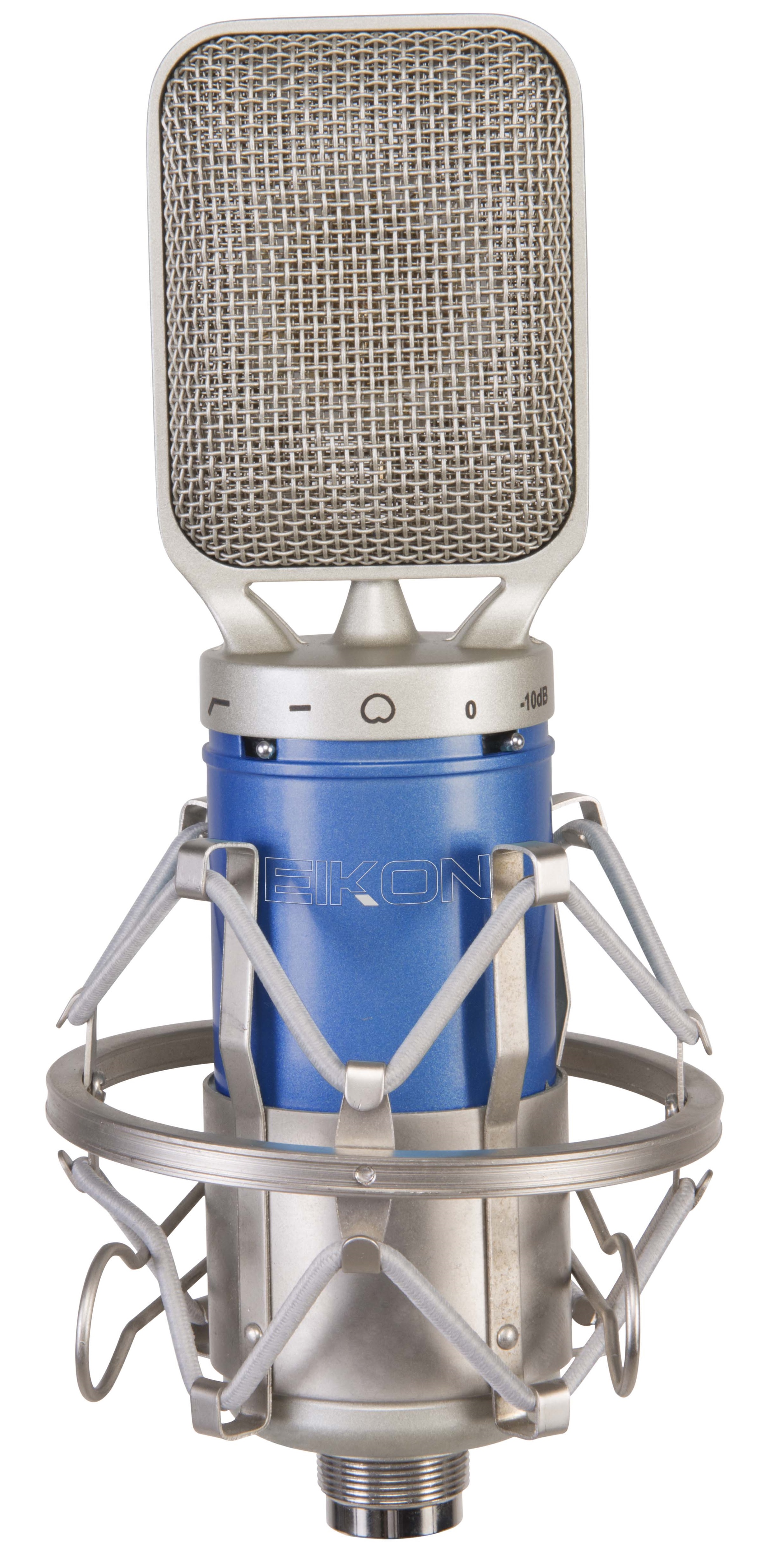 Микрофон студийный EIKON [C14] конденсаторный кардиоидный, капсюль 1,1", АЧХ 20-20000 Гц, чувств. -35 дБ, сопр. 100 Ом, макс. SPL 140 дБ, S/N 80 дБ, фант. питание +48 В, в комплекте эластичный подвес, ветрозащита, алюминиевый кейс